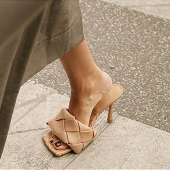 Shoes - Woven Square Toe Mules